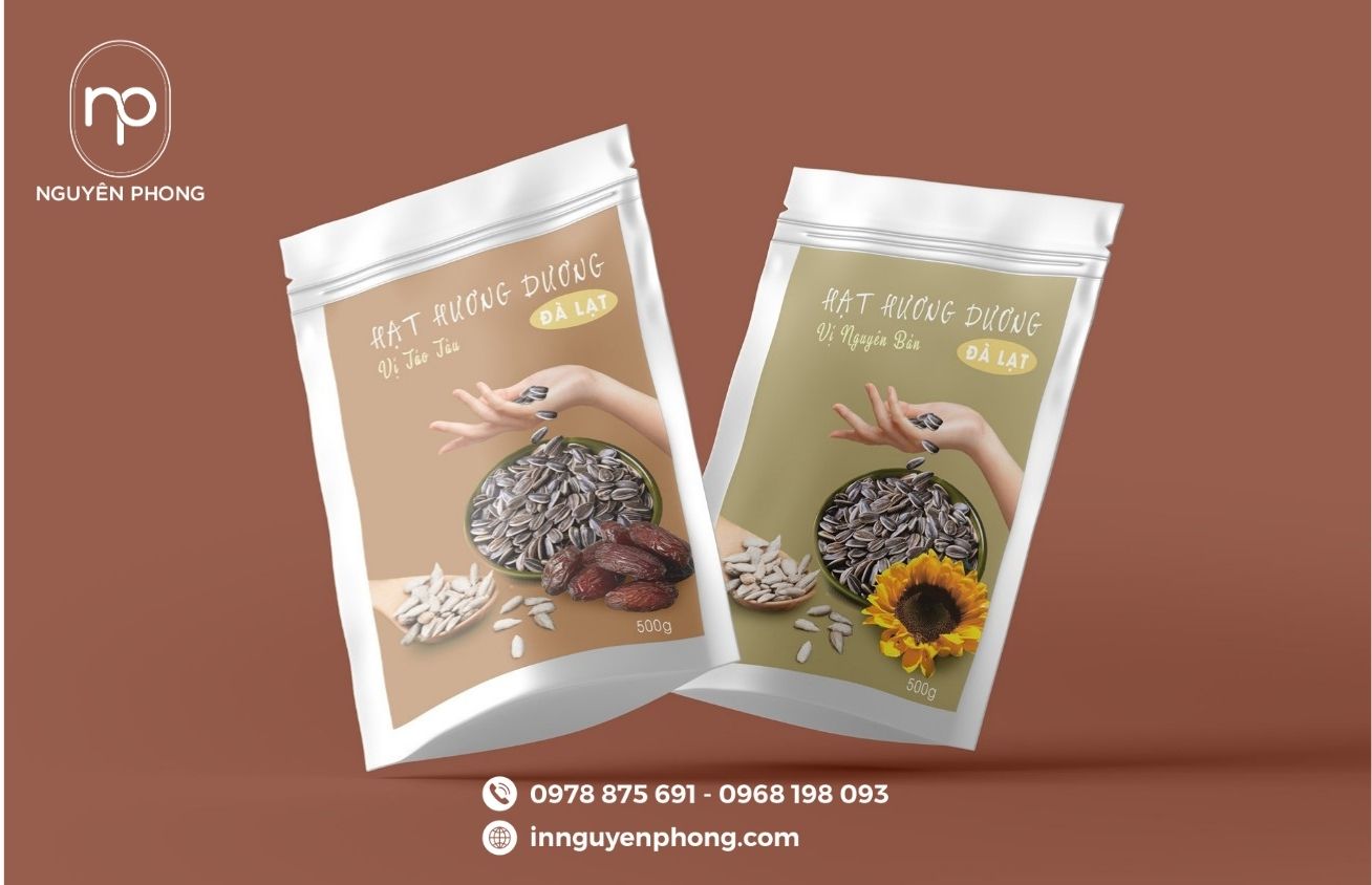 Mẫu tem nhãn hạt hướng dương kích thước lớn